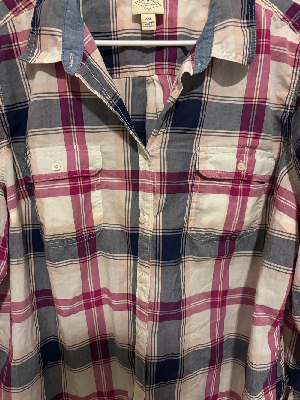 St. John's Bay Multicolor Plaid Button-Up Shirt